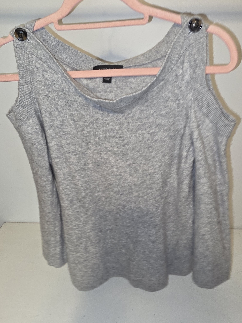 Ann Taylor gray heathered sweater l, size L #preppy #minimalist 70%wool